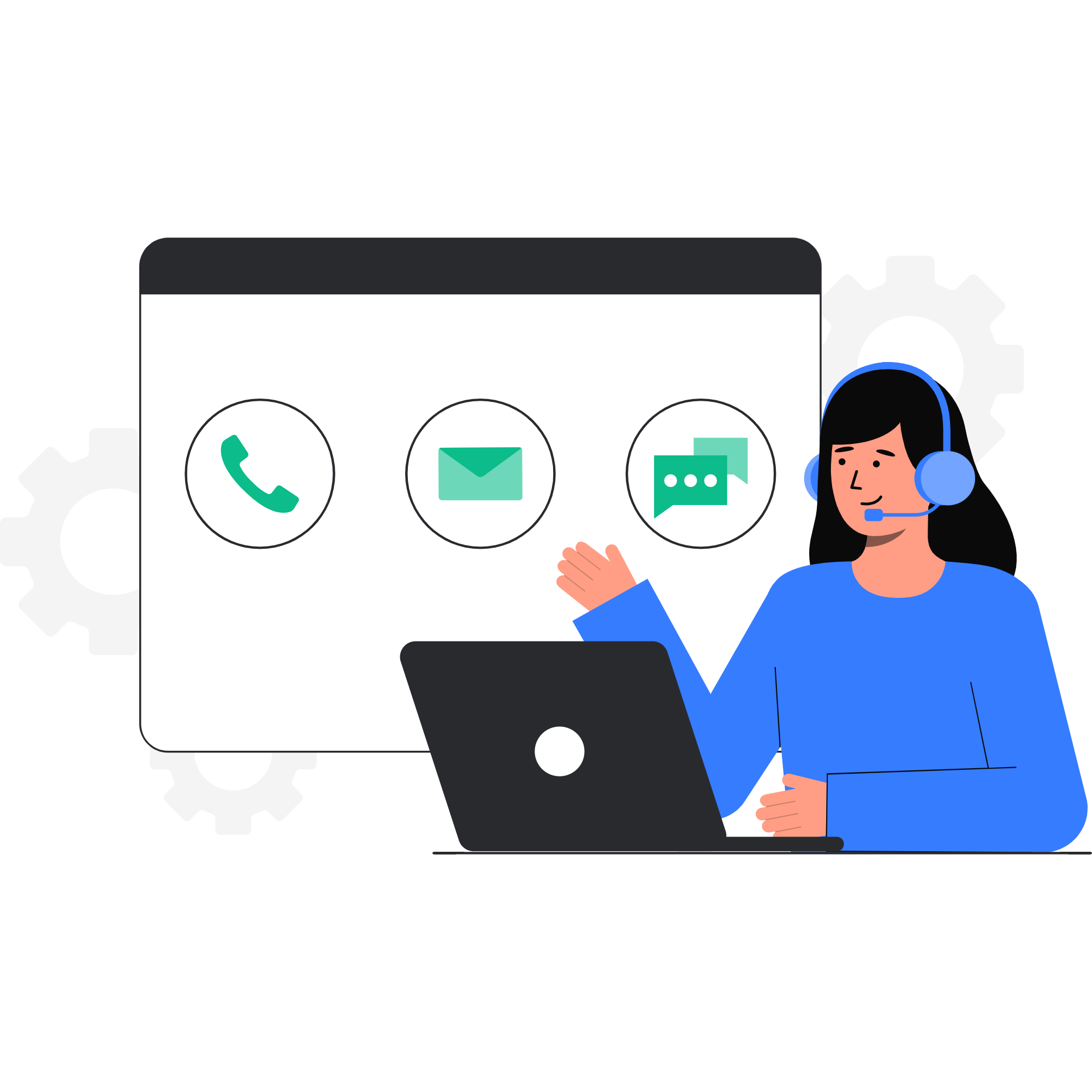 Customer Support and Contact Illustration for Gayatri Packaging Jaipur